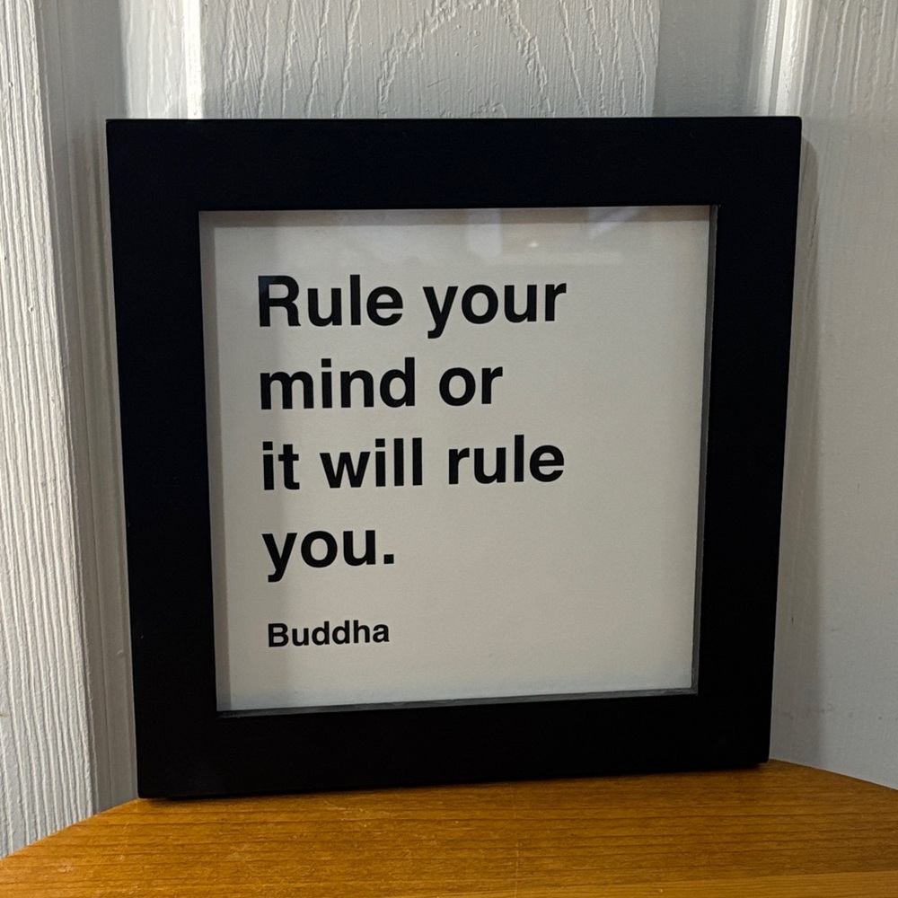 Creative Co-Op Black Framed Buddha Quote Art